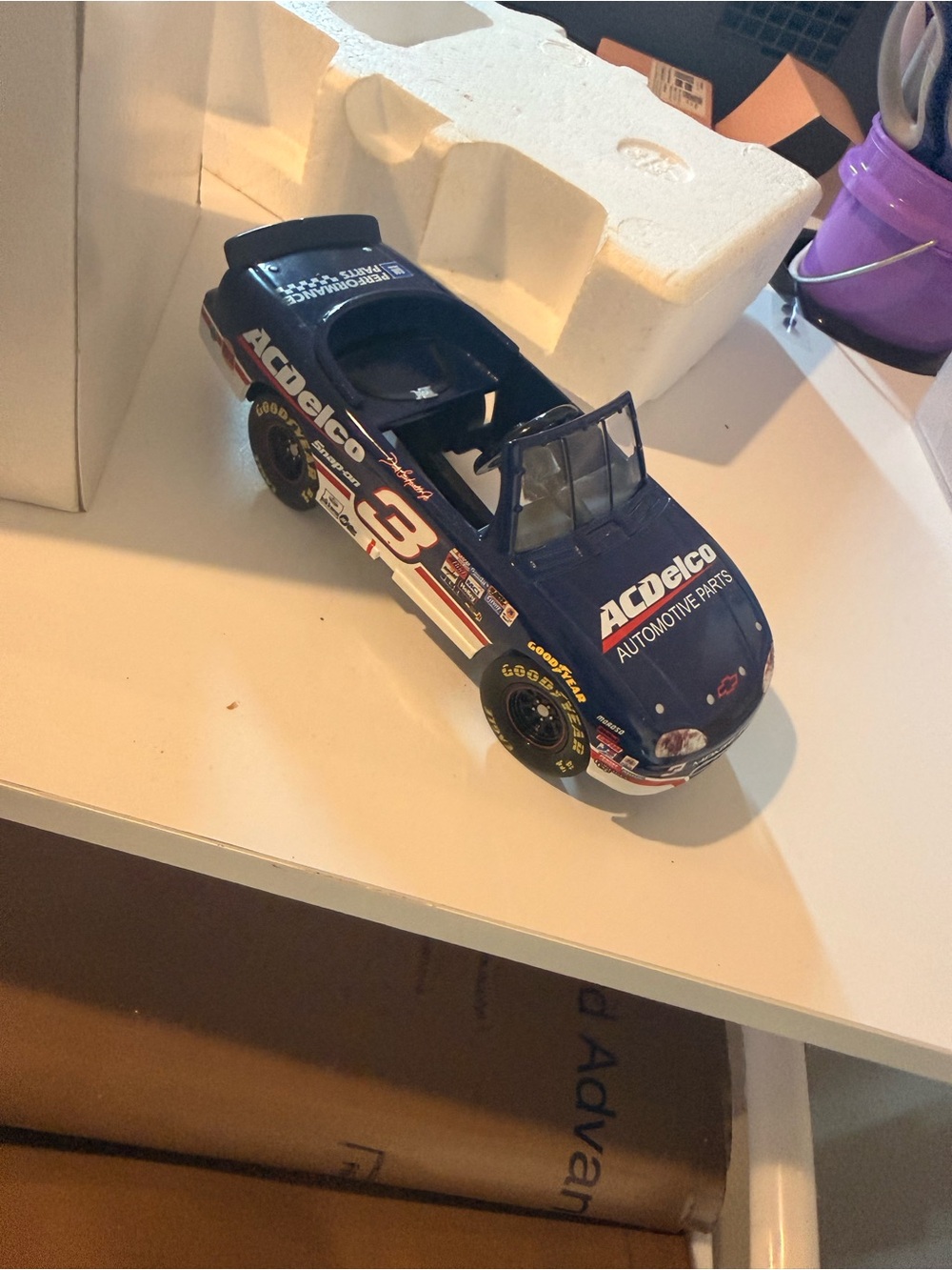 Blue Die-Cast Race Car Toy for Kids